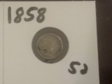 1858 Silver 3-Cent Trime