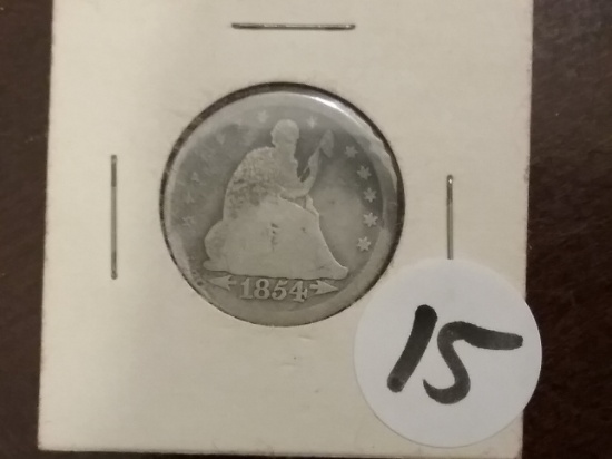 1854 Seated Liberty Quarter