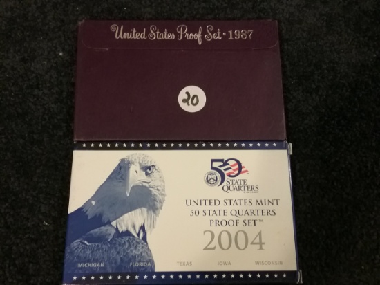 1987 Proof Set and a 2004 Proof State Quarters Set