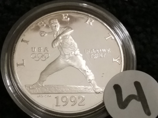 1992 $1 Silver Proof Deep Cameo Commemorative (Olympic)