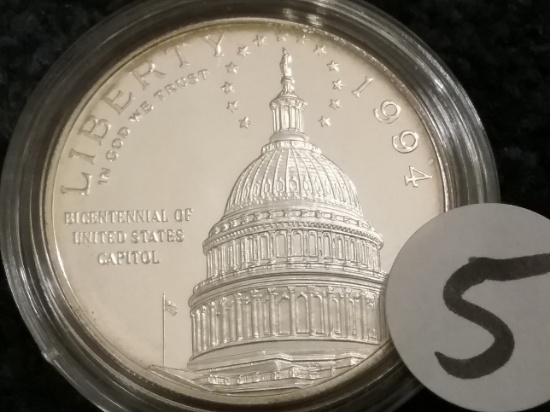 1994 $1 Silver Proof Deep Cameo Commemorative (Capitol Building)