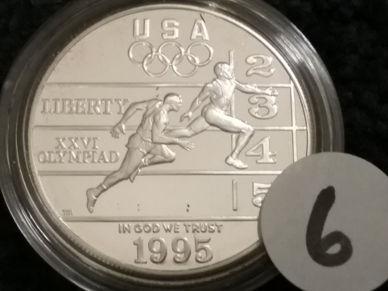 1995 $1 Silver Proof Deep Cameo Commemorative (Track and Field)