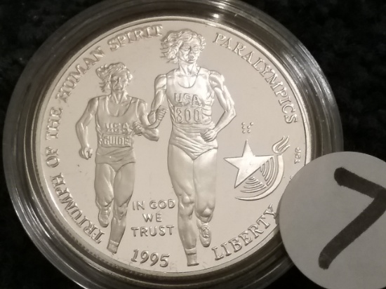 1995 $1 Silver Proof Deep Cameo Commemorative (Paralympic)