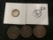 1853 Large Cent, 2 unknown large cents, 1956 and 1947 dimes
