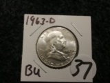 1963-D Brilliant Uncirculated Franklin Half-Dollar
