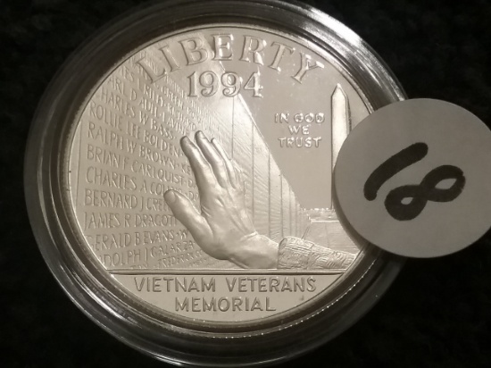 1994 $1 Silver Commemorative (Vietnam Wall) KEY DATE
