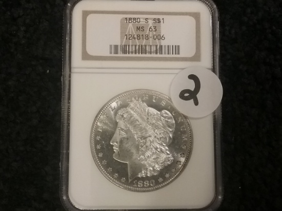 NGC 1880-S MS-63 Morgan Dollar