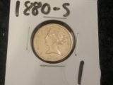 GOLD 1880-S $5 Half-Eagle