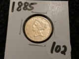 GOLD 1885 $5 Half-Eagle