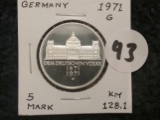 Germany 1971G 5 mark  proof/prooflike