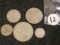 Five silver British coins