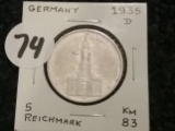 Germany 1935-D 5 reichmark