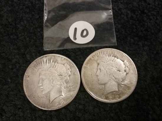 1927-D and 1922 (XF Condition) Silver Dollars