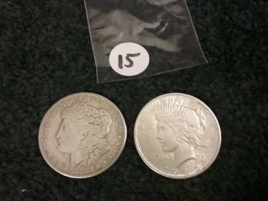 1925 and 1921-S Silver Dollars