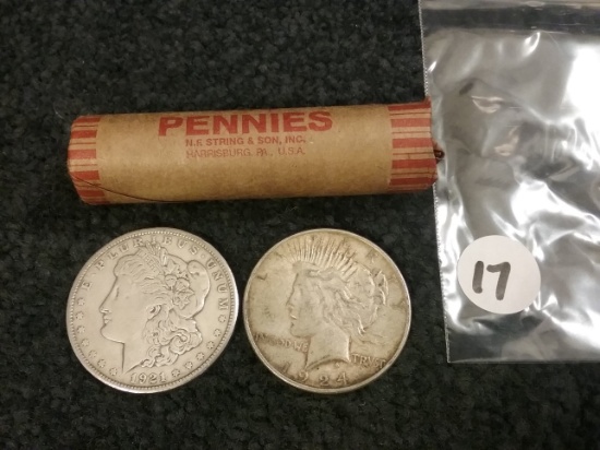 1921-S and 1924 Silver Dollars