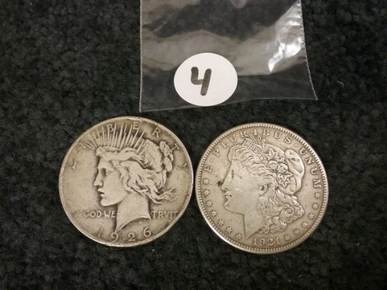 1921-S and 1926-D Silver Dollars