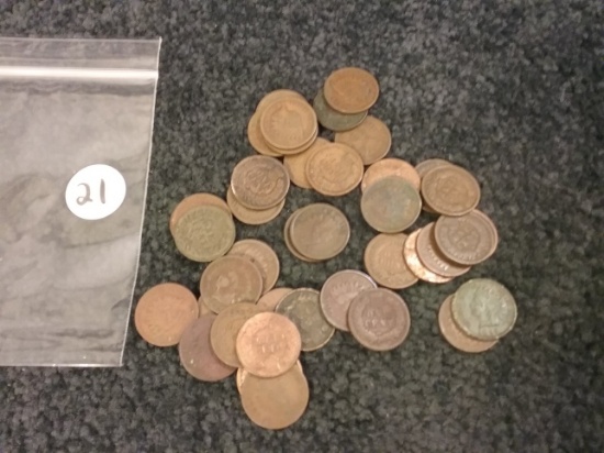 Bag of 40 Indian cents