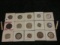 Scarce Haiti 1863 vingtcentimes, fourteen foreign coins and two vials of gold flake