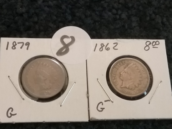 1879 and 1862 Indian Cents