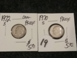 1970-S and 1972-S Proof Deep Cameo Dimes