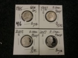 1965 GEM SMS, 1987-S, 2003-S, and 2017-S PF DCAM 5 cents