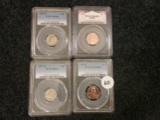 Four PCGS slabbed coins