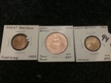 three Great Britain coins