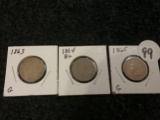 1863, 1864, and 1865 Indian Cents