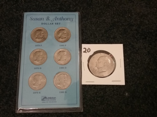 Susan B Anthony Dollar Set Uncirculated and 1976 BU Ike Dollar