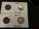KEY DATE BUFFALO NICKELS!! 1914-D and 1914-S