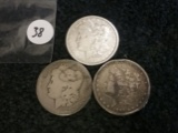 Three Morgan Dollars