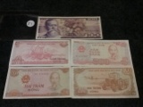 Five pieces of Foreign currency…one is Premium Paper Quality