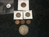 Six semi-Key Cents and a Morgan