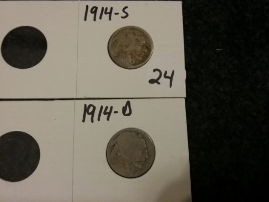 KEY DATE 1914-D and 1914-S Buffalo Nickels