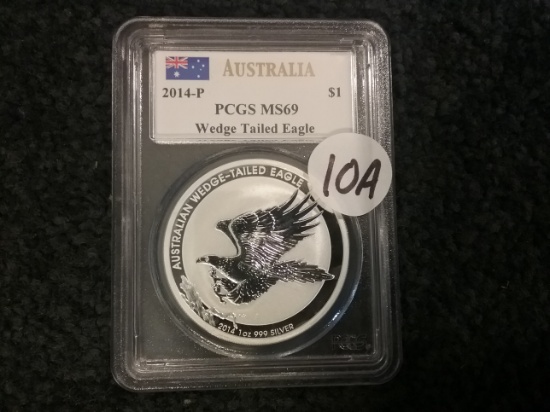 PCGS 2014-P Australia MS-69 $1 Wedge Tailed Eagle