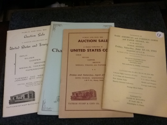 Set of four Old Auction Catalogs