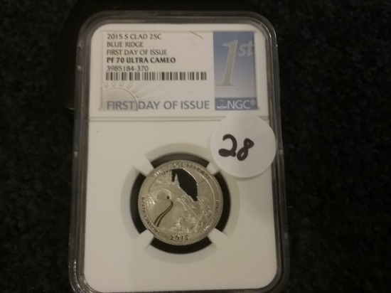 NGC 2015-S 25 cent First day Issue PF 70 UC