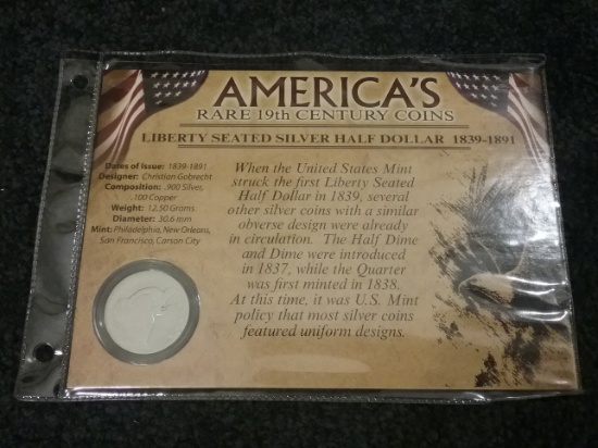 America's Rare 19th century coins  Seated Liberty Half Dollar