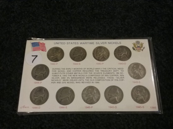 US Wartime Silver Nickel Set