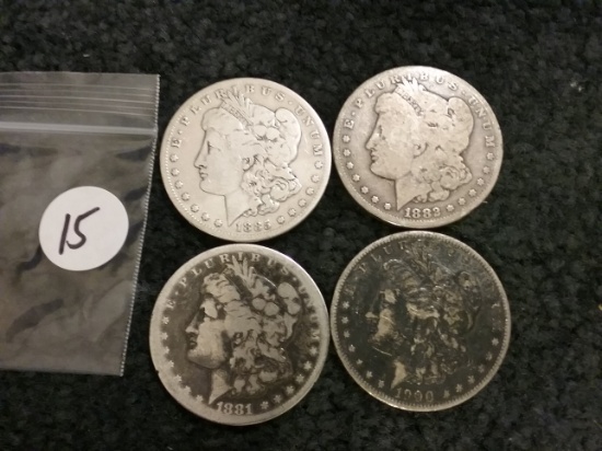 Four Morgan Dollars