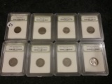 Eight (8) Slabbed Coins