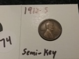 1912-S Wheat Cent Semi-Key in Very Fine Condition
