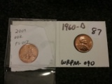Variety Coins  2009 1 cent DDR FS-803 and 1960-D WRPM-090