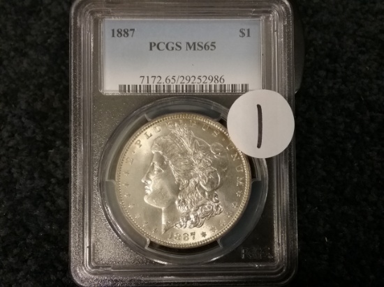 PCGS 1887 Morgan Dollar in MS-65