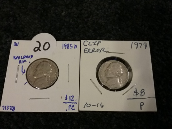 two neat Nickel error coins