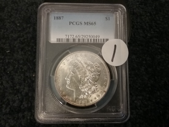 PCGS 1887 Morgan Dollar in MS-65