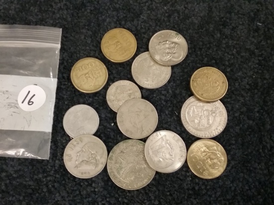 Bag of 13 Mexican Coins