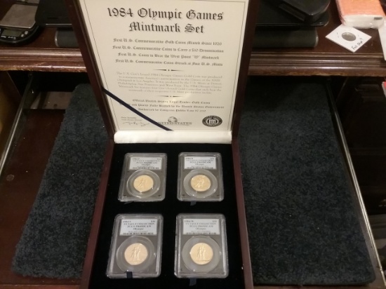AUCTION HIGHLIGHT! Absolutely Stunning 1984 4-coin Gold Commemorative Set