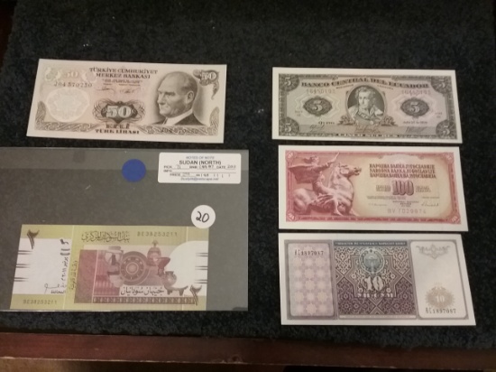 Five Foreign notes