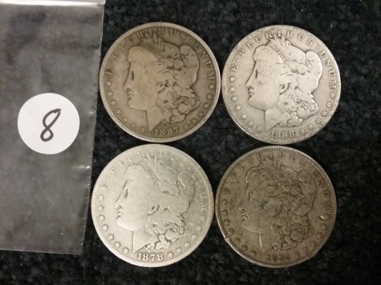 Four Morgan Dollars